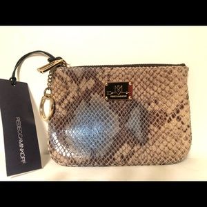 Rebecca Minkoff snakeskin small zip pouch new!